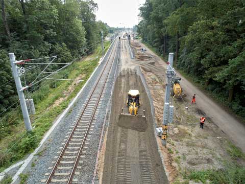 Ausbau Bahnkörper als zweigleisige, elektrifizierte Strecke 