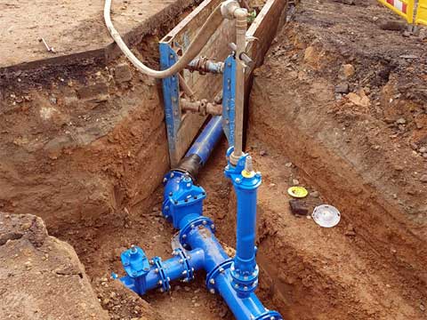 Baustelle Neuverlegung Trinkwasserleitung
